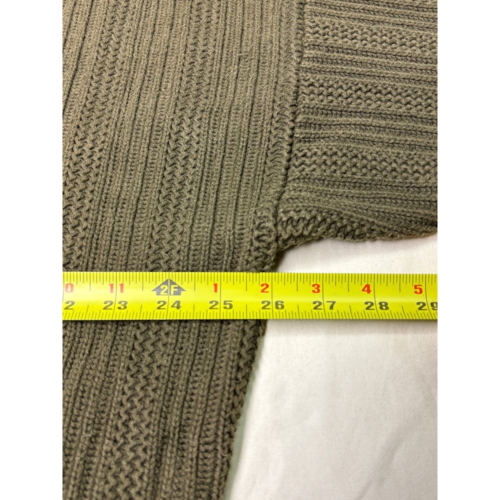 Eddie Bauer Mens XXL Tall Olive Green Ribbed Knit Cotton Crewneck Sweater - Picture 5 of 6
